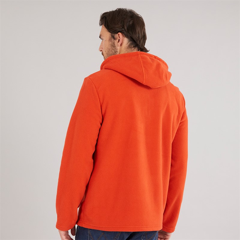 Weird Fish Mens Rupert Hooded Microfleece Fleece Rust Leaves