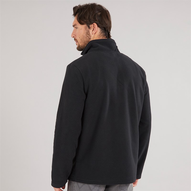 Weird Fish Mens Roland Quarter Zip Microfleece Black