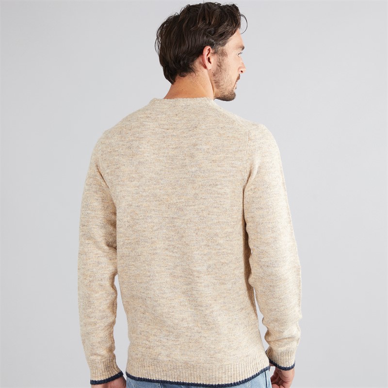 Weird Fish Mens Archibald Eco Crew Neck Jumper Ecru