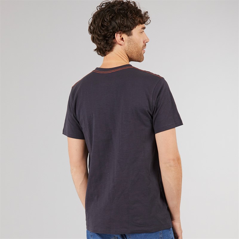 Weird Fish Mens Shackles Organic Reverse Print T-Shirt Midnight