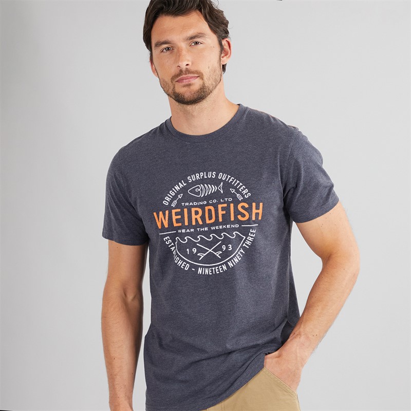 Weird Fish Mens Splash T-Shirt Navy