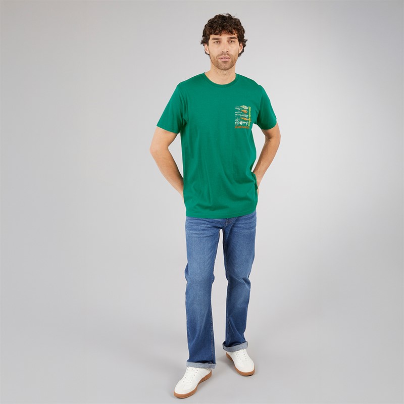 Weird Fish Mens Sling Your Hook T-Shirt Green Ivy