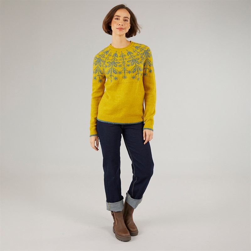 Weird Fish Womens Aaisha Eco Fair Isle Jumper Antique Moss