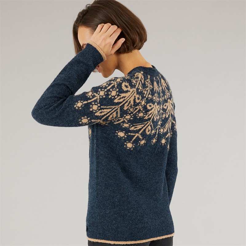 Weird Fish Womens Aaisha Eco Fair Isle Jumper Navy