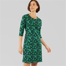 Weird Fish Womens Matilda Printed Jersey Dress Forest Night