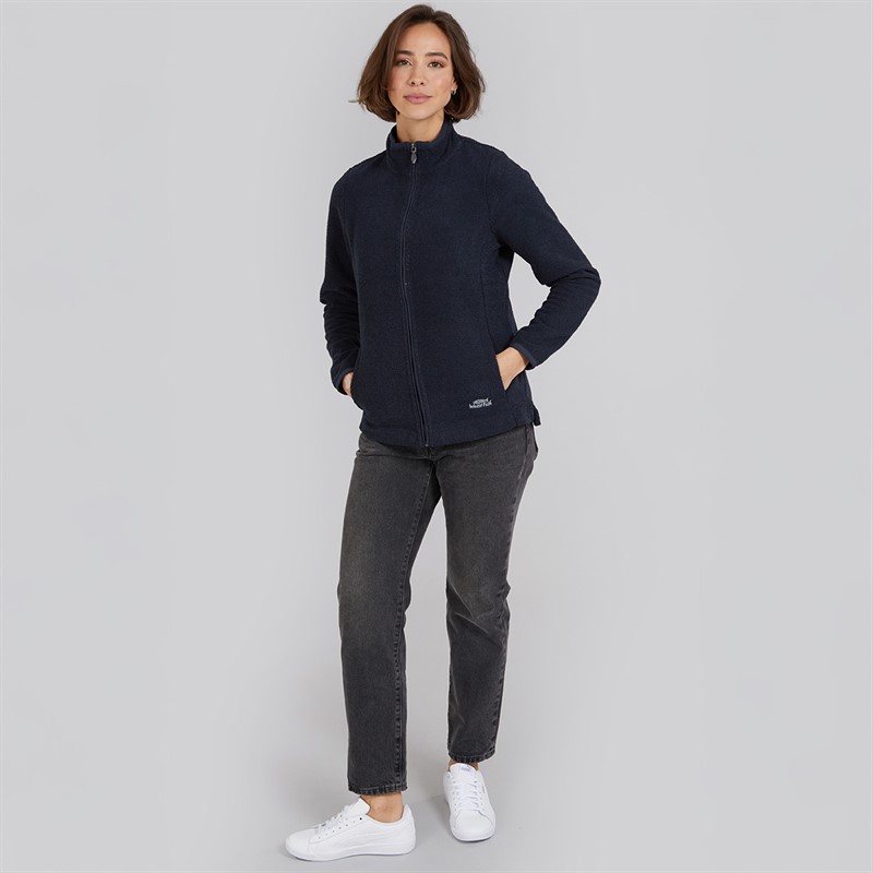 Weird Fish Womens Alina Eco Textured Full Zip Fleece Midnight