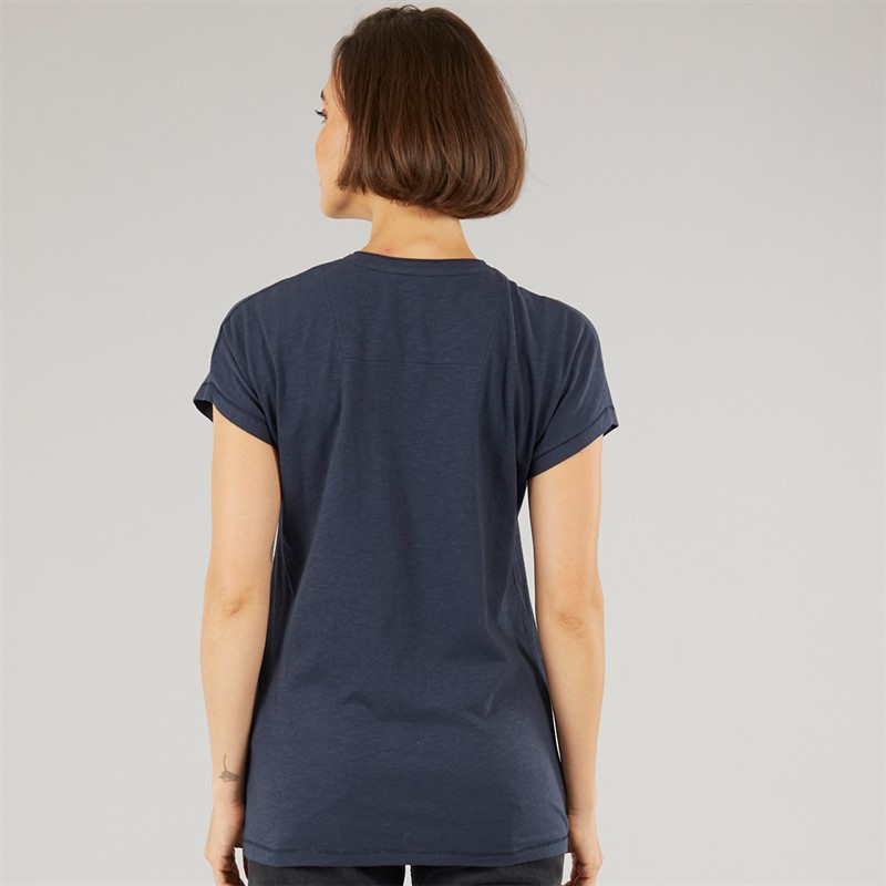 Weird Fish Womens Doggies Organic Graphic T-Shirt Navy