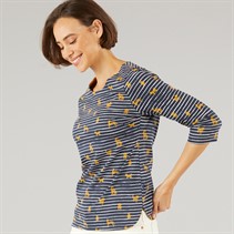 Weird Fish Womens Miriam Printed Jersey T-Shirt Ochre