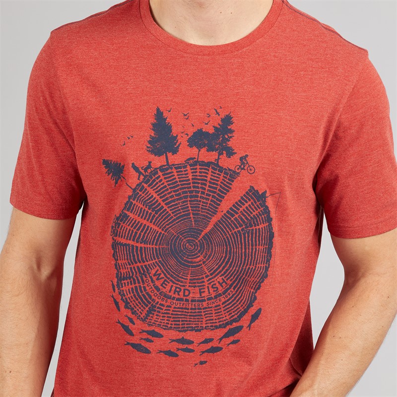 Weird Fish Mens Timber Graphic T-Shirt Nut