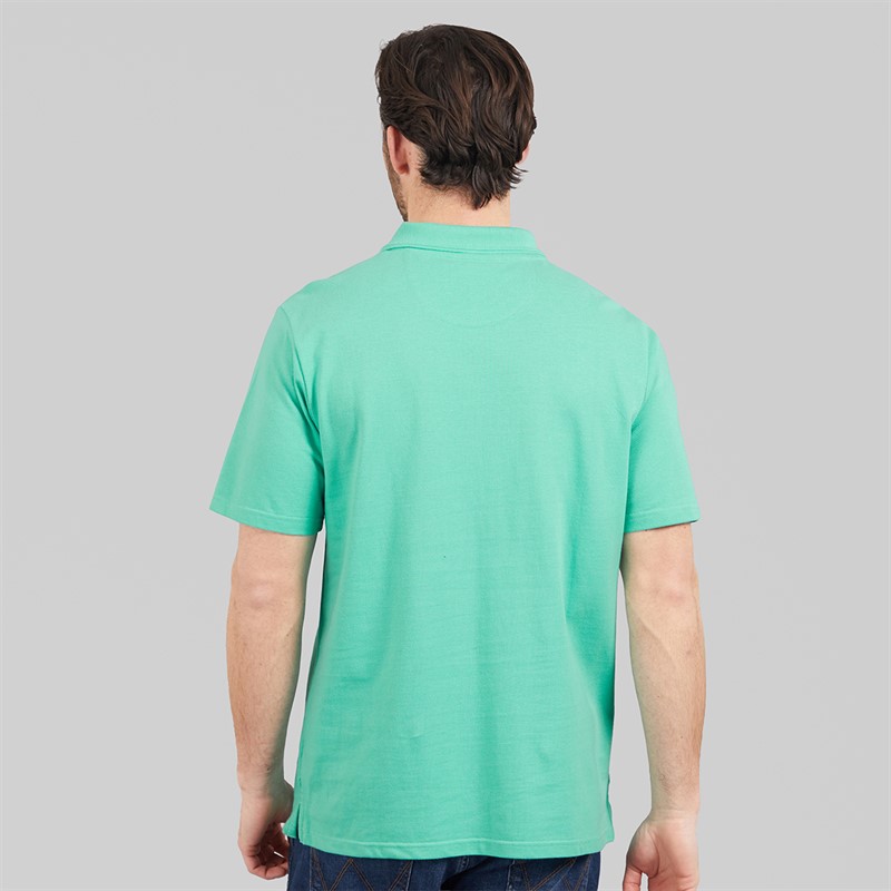 Weird Fish Mens Claus Organic Cotton Pique Polo Shirt Aqua Marine