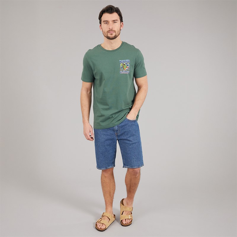 Weird Fish Mens Sea Shanties Artist T-Shirt Dusky Green