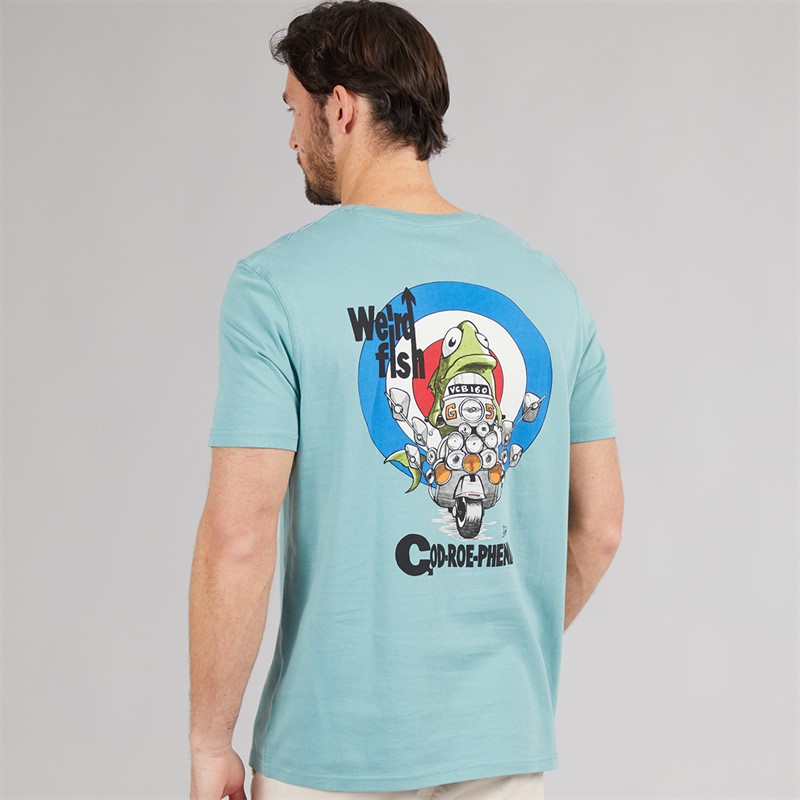 Weird Fish Mens Codroephenia Artist T-Shirt Mineral Blue