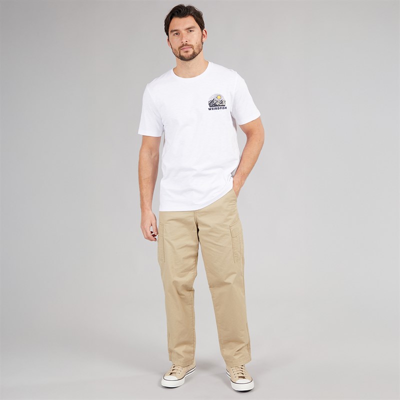 Weird Fish Mens Lake Graphic T-Shirt White