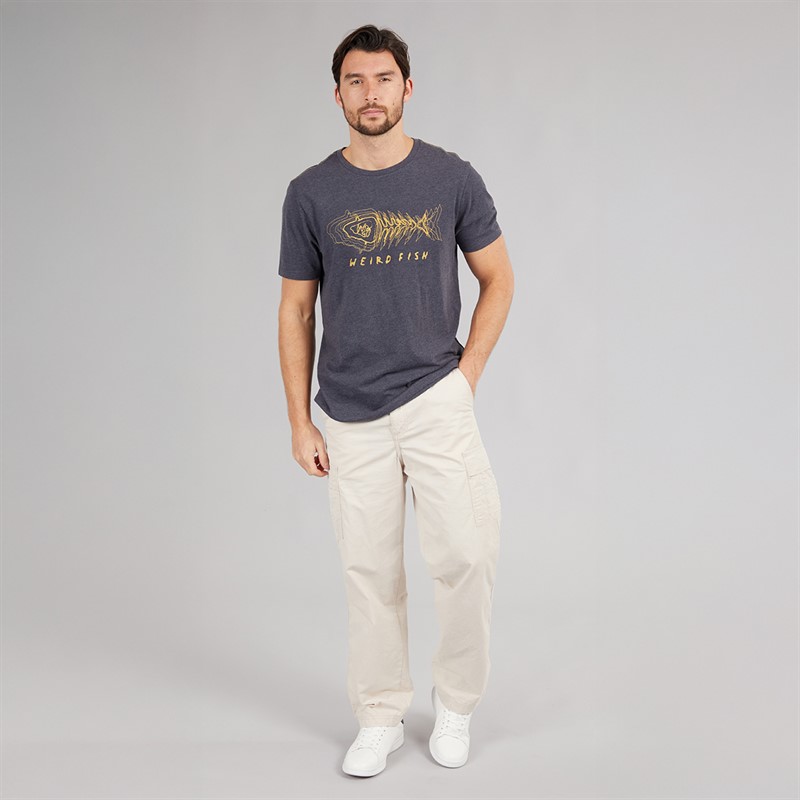 Weird Fish Mens Fishbone Graphic T-Shirt Navy