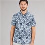 Weird Fish Mens Rafe Short Sleeve Printed Shirt Light Denim