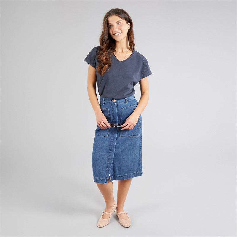 Weird Fish Womens Astrid T-Shirt Navy