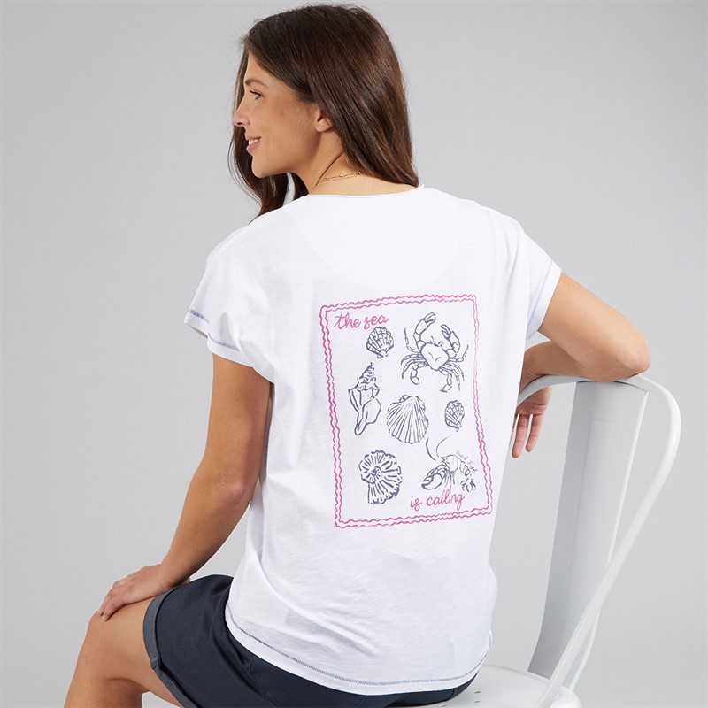 Weird Fish Womens Seashells T-Shirt White