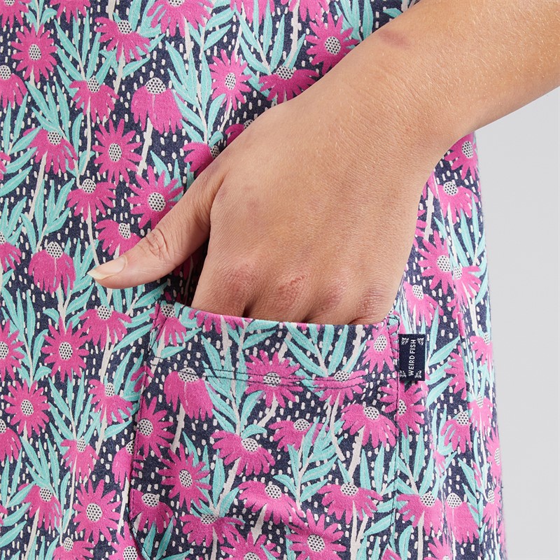 Weird Fish Womens Luna Jersey Dress Magenta