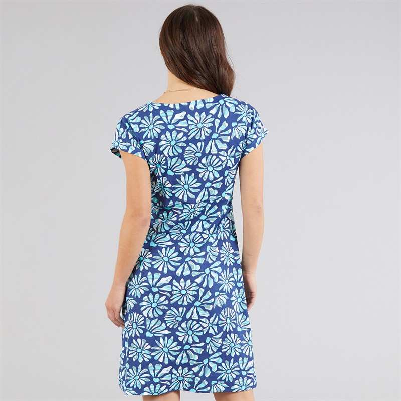 Weird Fish Womens Kailani Jersey Dress Aqua Marine