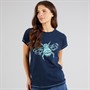 Weird Fish Womens Bee Happy T-Shirt Navy