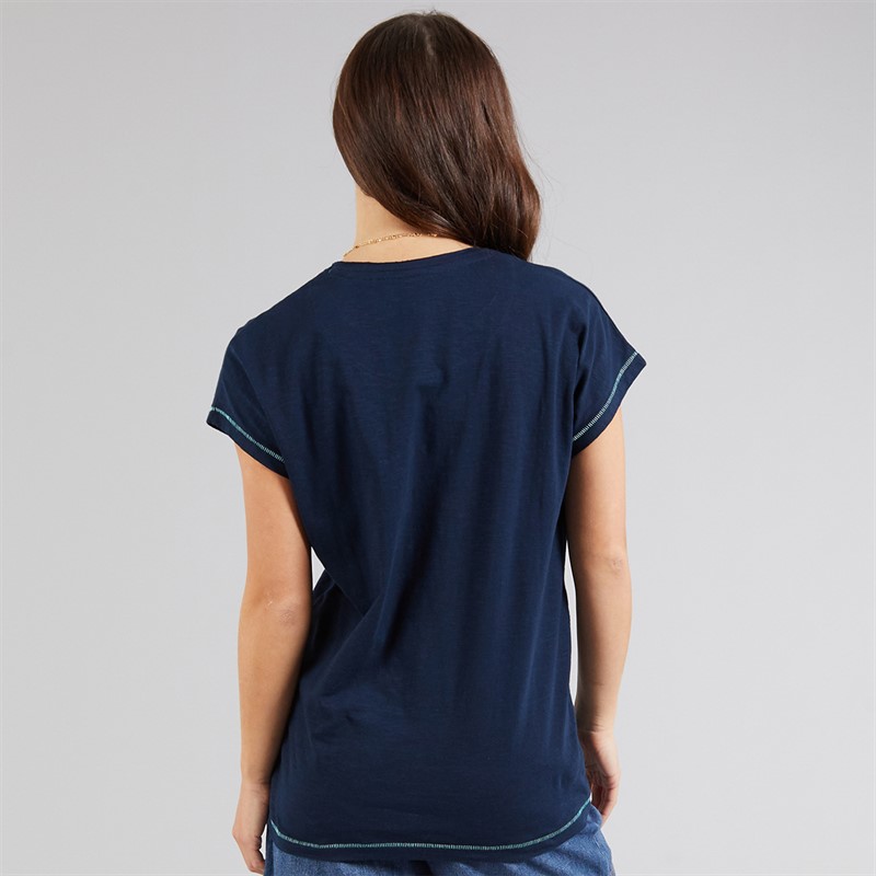 Weird Fish Womens Bee Happy T-Shirt Navy