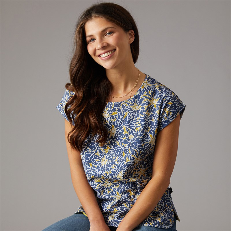 Weird Fish Womens Haisley T-Shirt Faded Blue Fadedblu