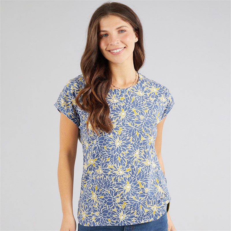 Weird Fish Womens Haisley T-Shirt Faded Blue Fadedblu