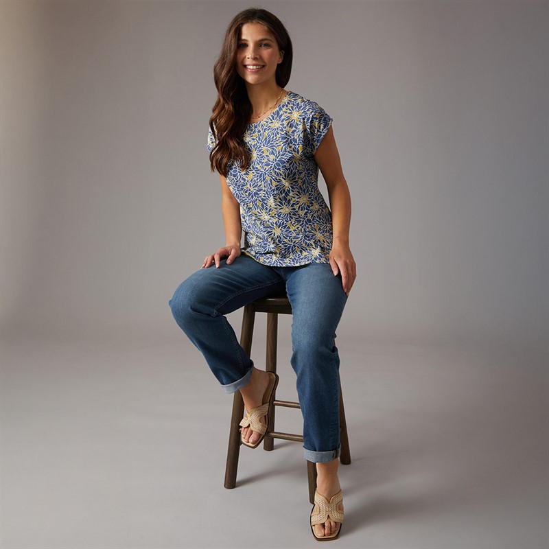 Weird Fish Womens Haisley T-Shirt Faded Blue Fadedblu