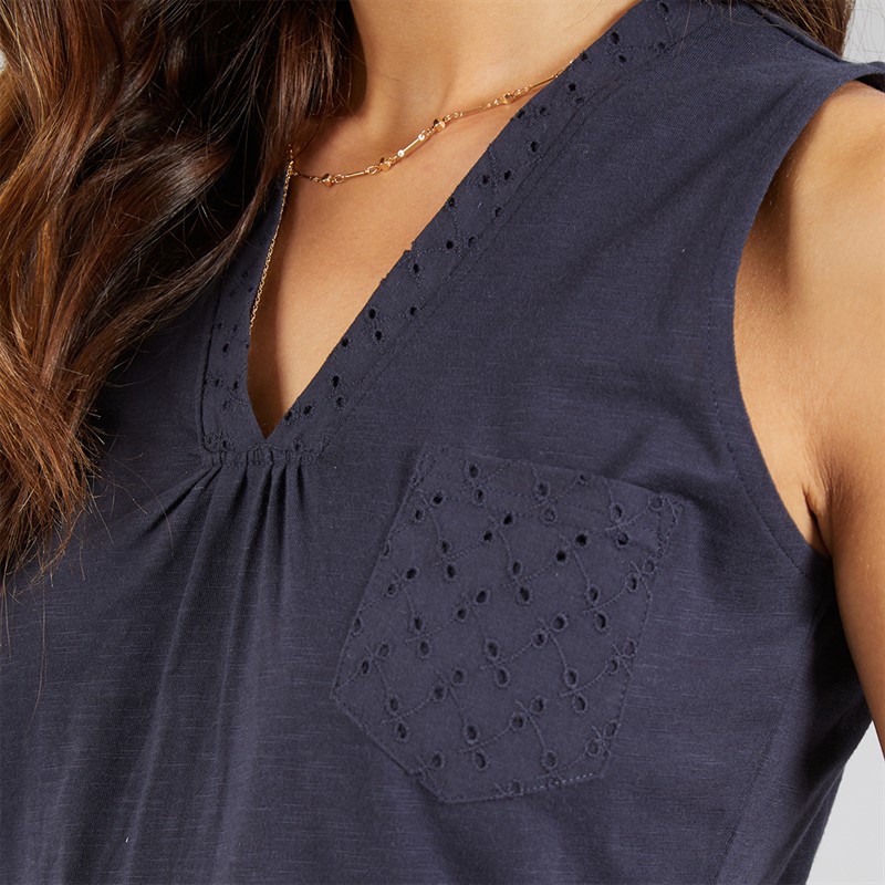 Weird Fish Womens Elexis Vest Navy