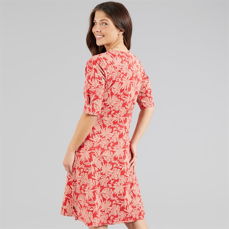 Weird Fish Womens Alessandra Swing Dress Tomato Red Tomatored