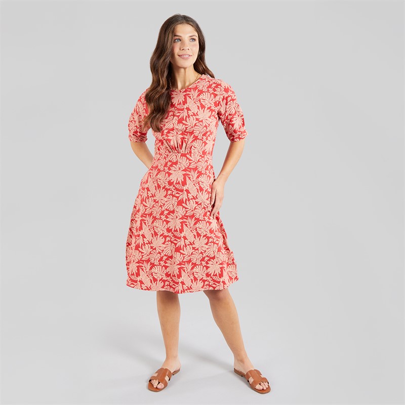 Weird Fish Womens Alessandra Swing Dress Tomato Red Tomatored