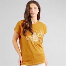 Weird Fish Womens Bee Happy T-Shirt Deep Amber Dpamber