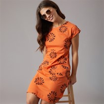 Weird Fish Womens Kailani Jersey Dress Orange Spice