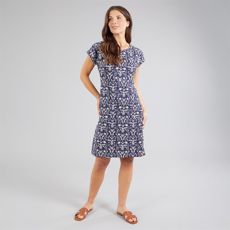 Weird Fish Womens Kailani Jersey Dress Richnavy