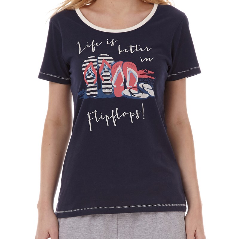 Buy Weird Fish Womens Flip Flop TShirt Navy