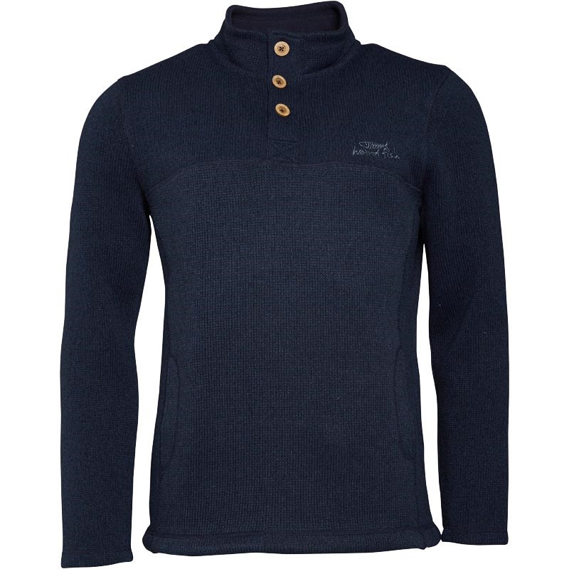 Buy Weird Fish Mens Seacat 1/4 Neck Soft Knit Top Dark Navy