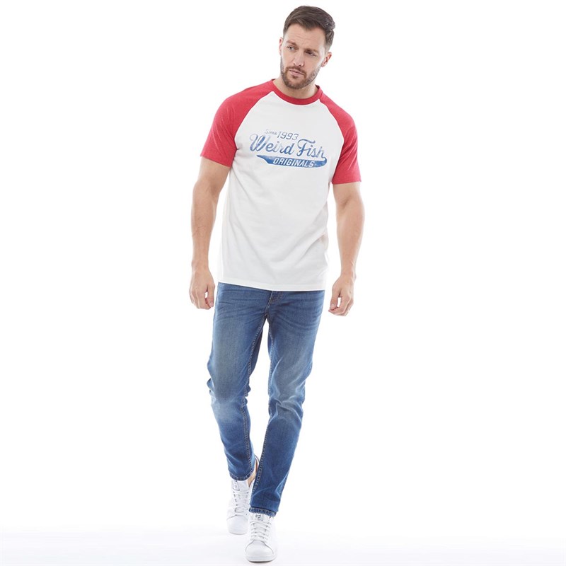 Buy Weird Fish Mens Ling T Shirt Barberry Red