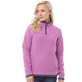 Weird Fish Dames Beyonce 14 Zip Grid Fleece Paars weird fish kopen in de aanbieding