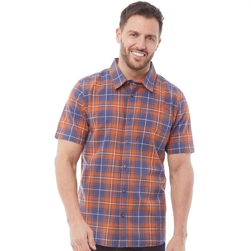 Buy Weird Fish Mens Charter Short Sleeve Shirt Pumpkin