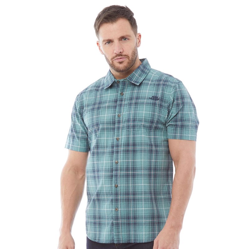 Buy Weird Fish Mens Charter Short Sleeve Shirt Mineral Blue