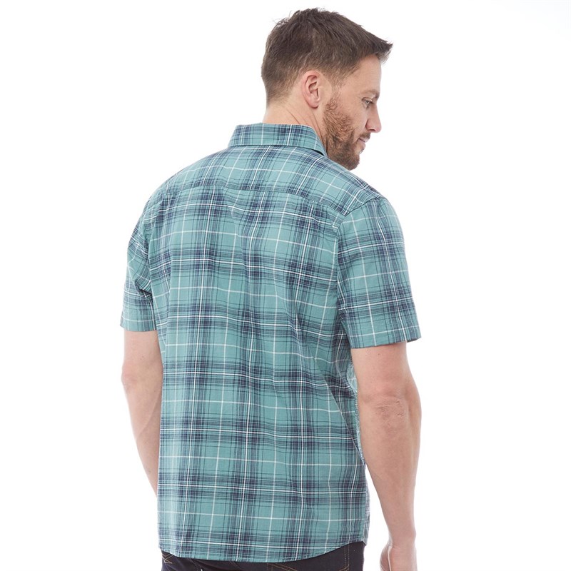 Buy Weird Fish Mens Charter Short Sleeve Shirt Mineral Blue