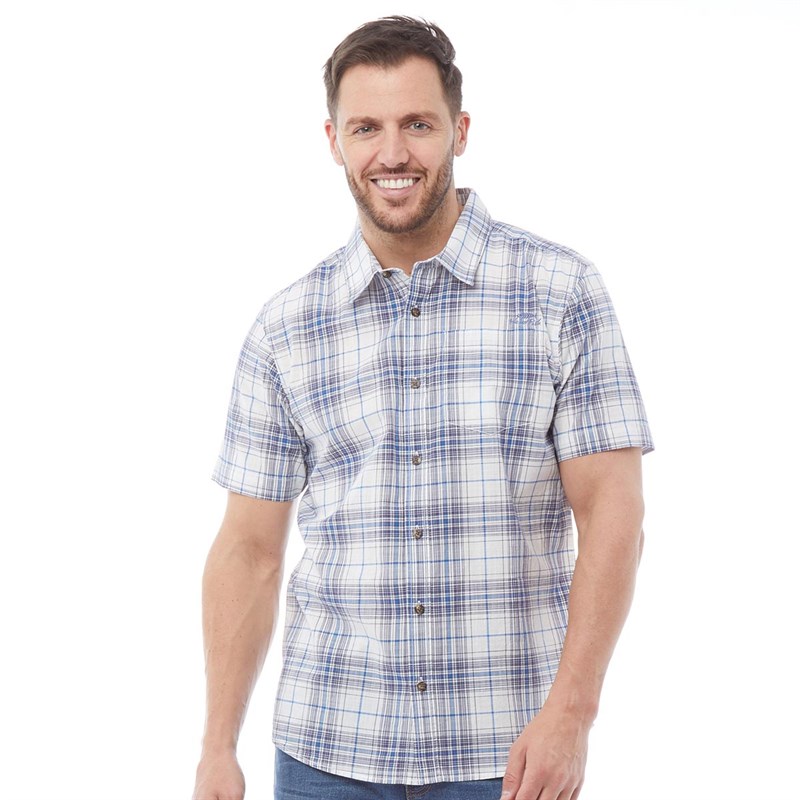 Buy Weird Fish Mens Charter Short Sleeve Shirt Dusty White