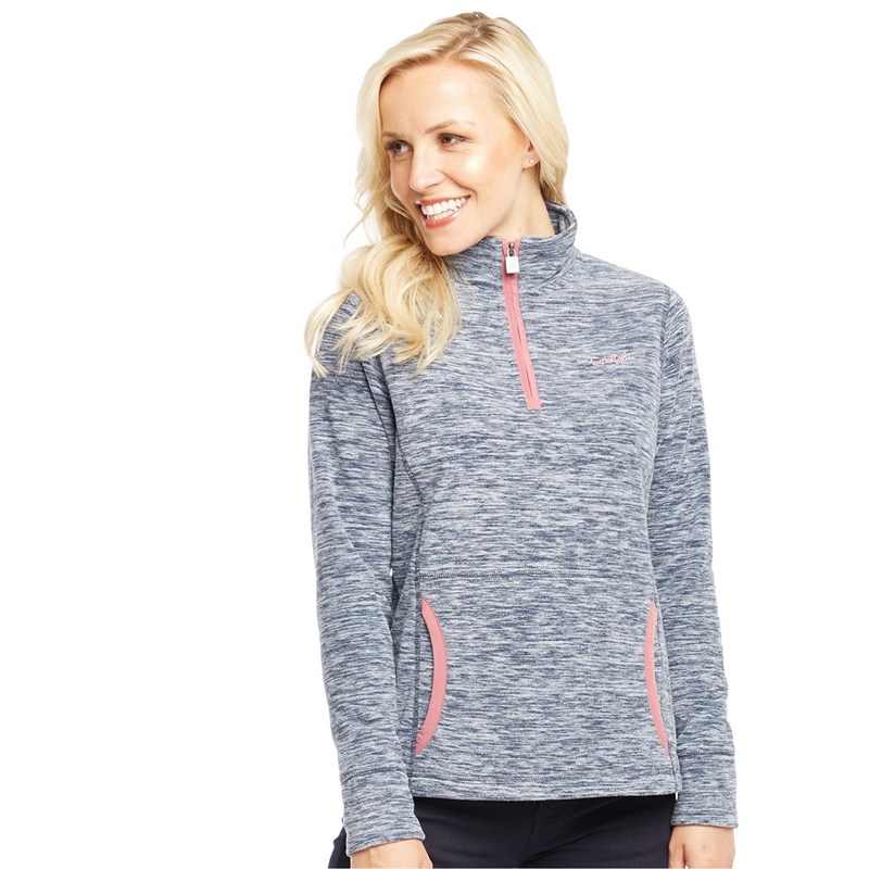 Buy Weird Fish Womens Nancy 1/4 Zip Melange Fleece Dark Navy