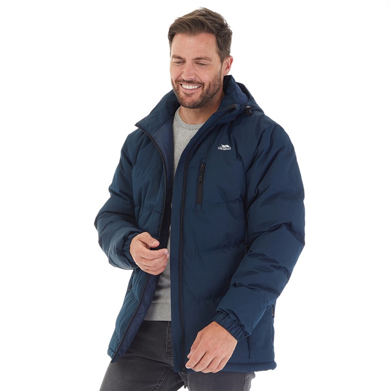 Buy Trespass Mens Farsley Padded Hooded Waterproof Jacket Navy