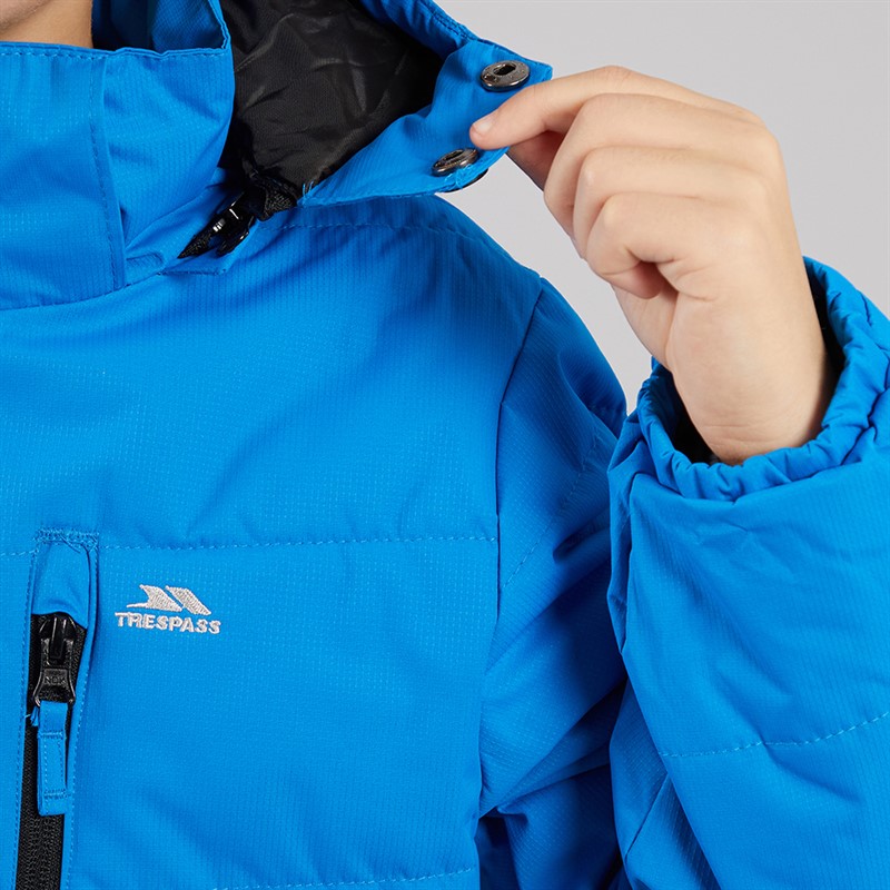 Trespass Junior Boys Figo Waterproof Padded Hooded Jacket Ultramarine
