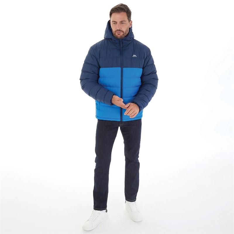 Trespass Mens Oskar Padded Hooded Jacket Navy/Blue