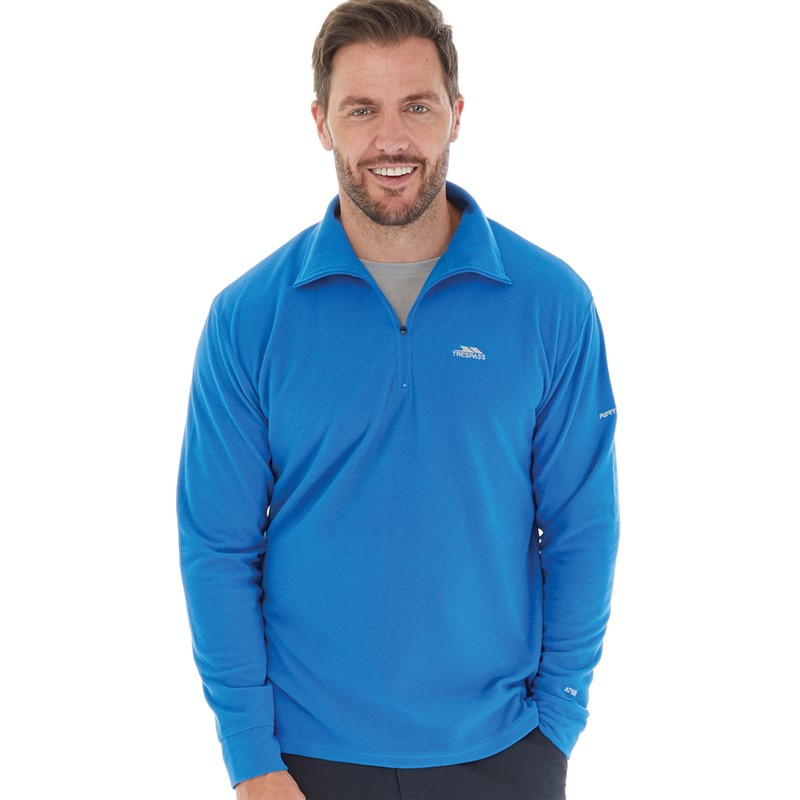 Trespass Sweat-Shirt à col montant Masonville en micro-Polaire Bleu homme