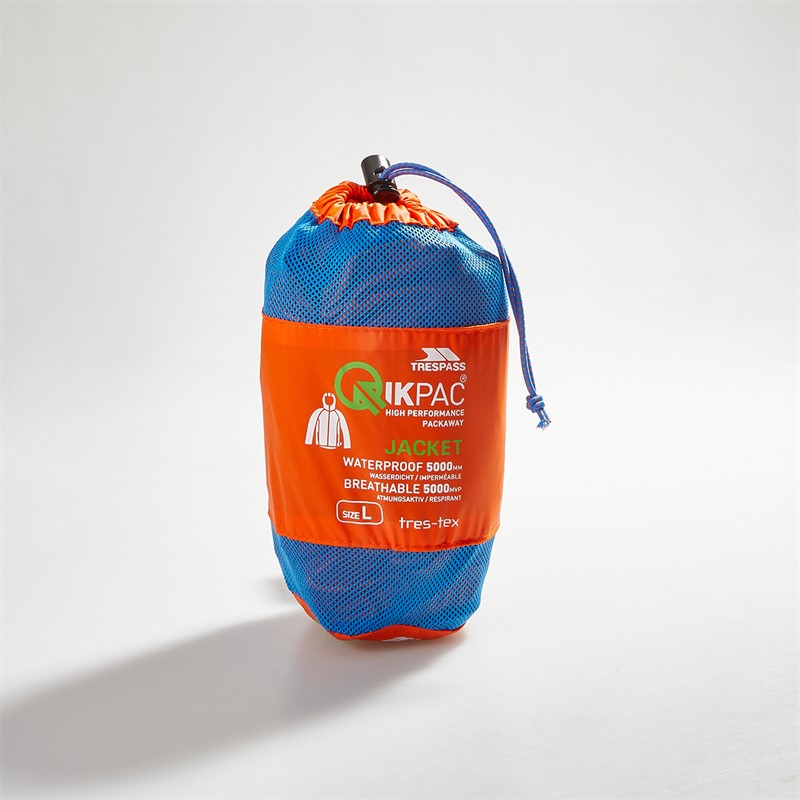 Trespass Mens Qikpac Waterproof Jacket Sunrise