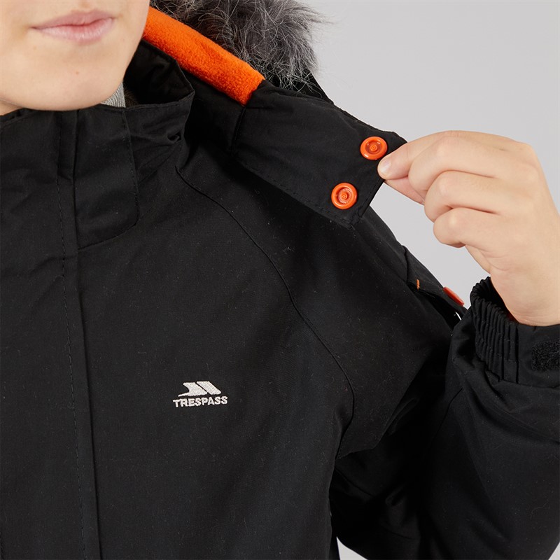 Trespass Wasserdichte Winterjacke Junge Holsey Schwarz