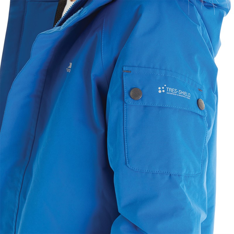 Trespass Junior Boys Holsey Insulated Waterproof Parka Electric Blue